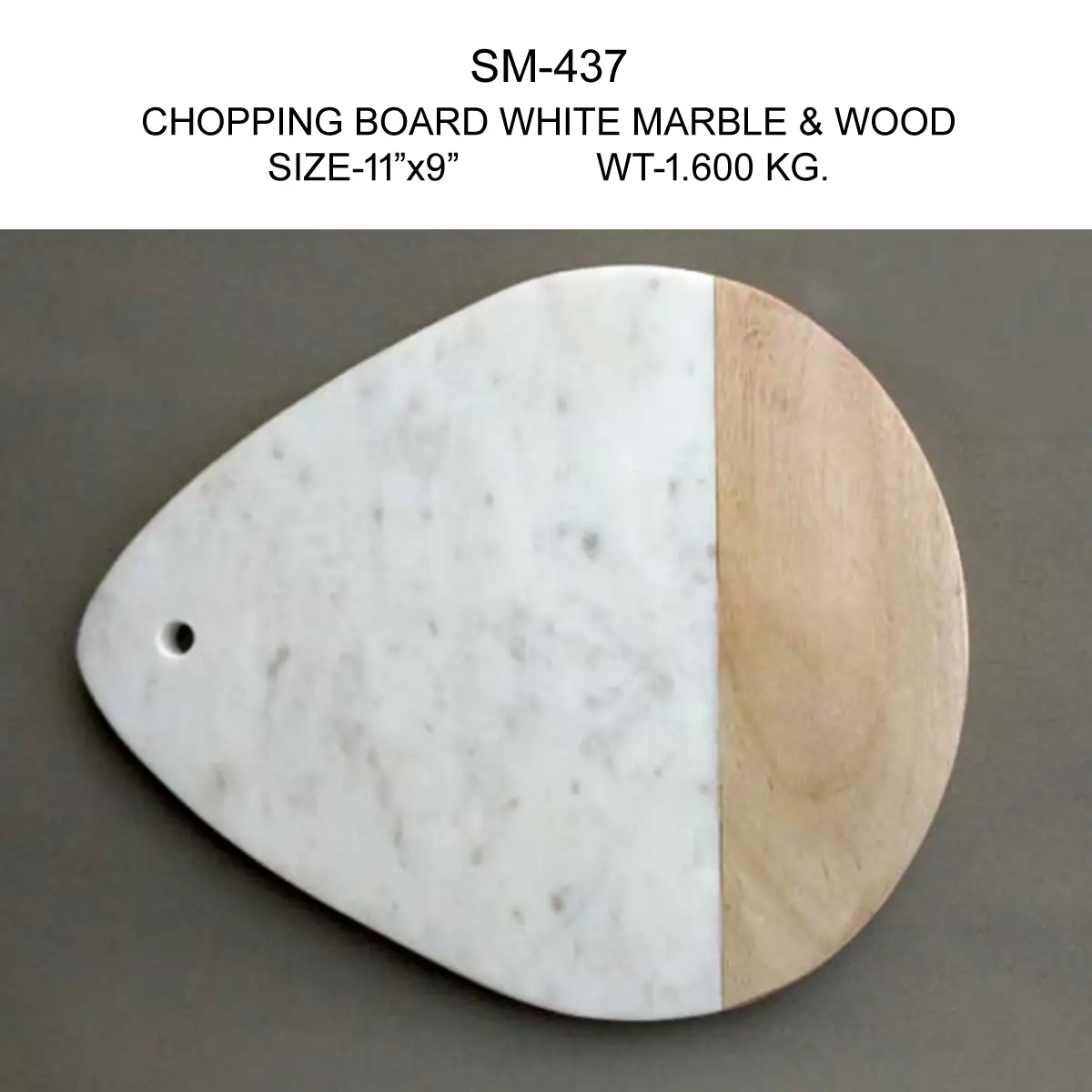 CHOPPING BOARD WOOD+WHITE MARBLE